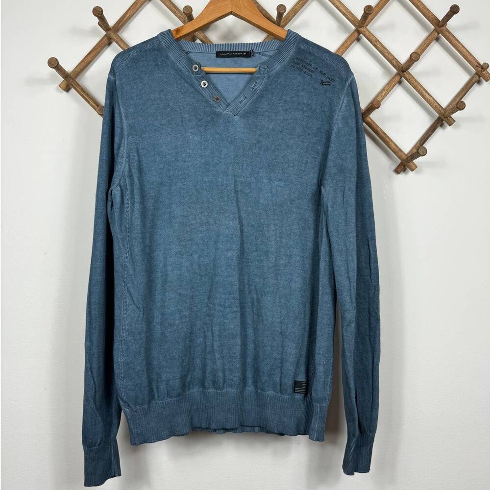 William Rast Cotton V Neck Pullover in Blue Men's Size XL